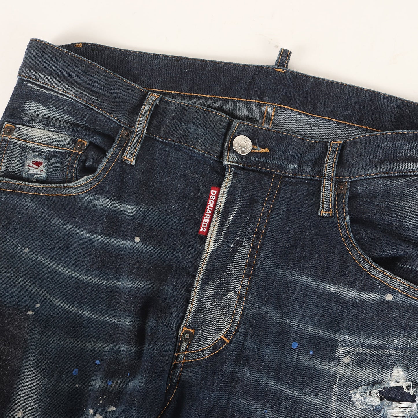 20AW スケーター ダメージリペア&ペイント加工 ストレッチ デニムパンツ(Skater Jean)