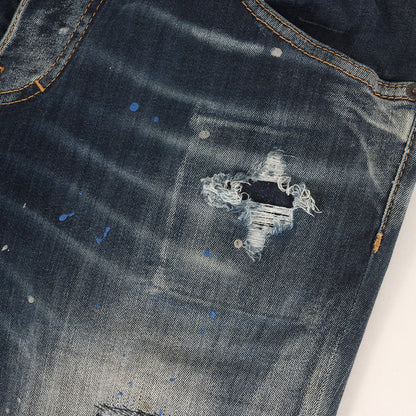 20AW スケーター ダメージリペア&ペイント加工 ストレッチ デニムパンツ(Skater Jean)