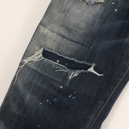 20AW スケーター ダメージリペア&ペイント加工 ストレッチ デニムパンツ(Skater Jean)