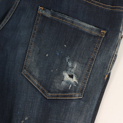 20AW スケーター ダメージリペア&ペイント加工 ストレッチ デニムパンツ(Skater Jean)