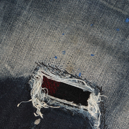 20AW スケーター ダメージリペア&ペイント加工 ストレッチ デニムパンツ(Skater Jean)