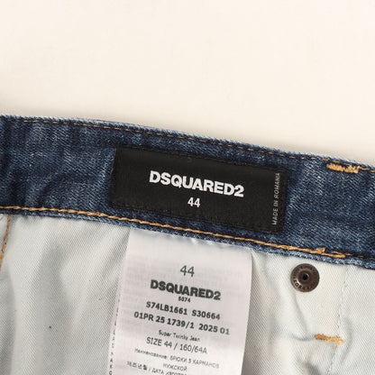 25SS ダメージリペア&ペイント加工 ストレッチ デニムパンツ(Medium Easy Wash Super Twinky Jeans)