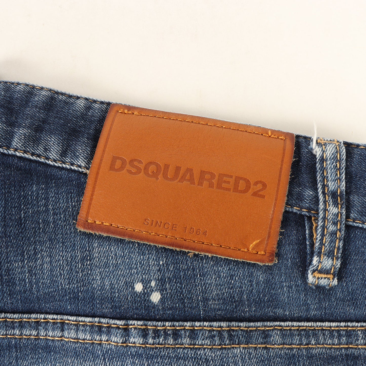 25SS ダメージリペア&ペイント加工 ストレッチ デニムパンツ(Medium Easy Wash Super Twinky Jeans)