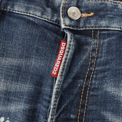 25SS ダメージリペア&ペイント加工 ストレッチ デニムパンツ(Medium Easy Wash Super Twinky Jeans)