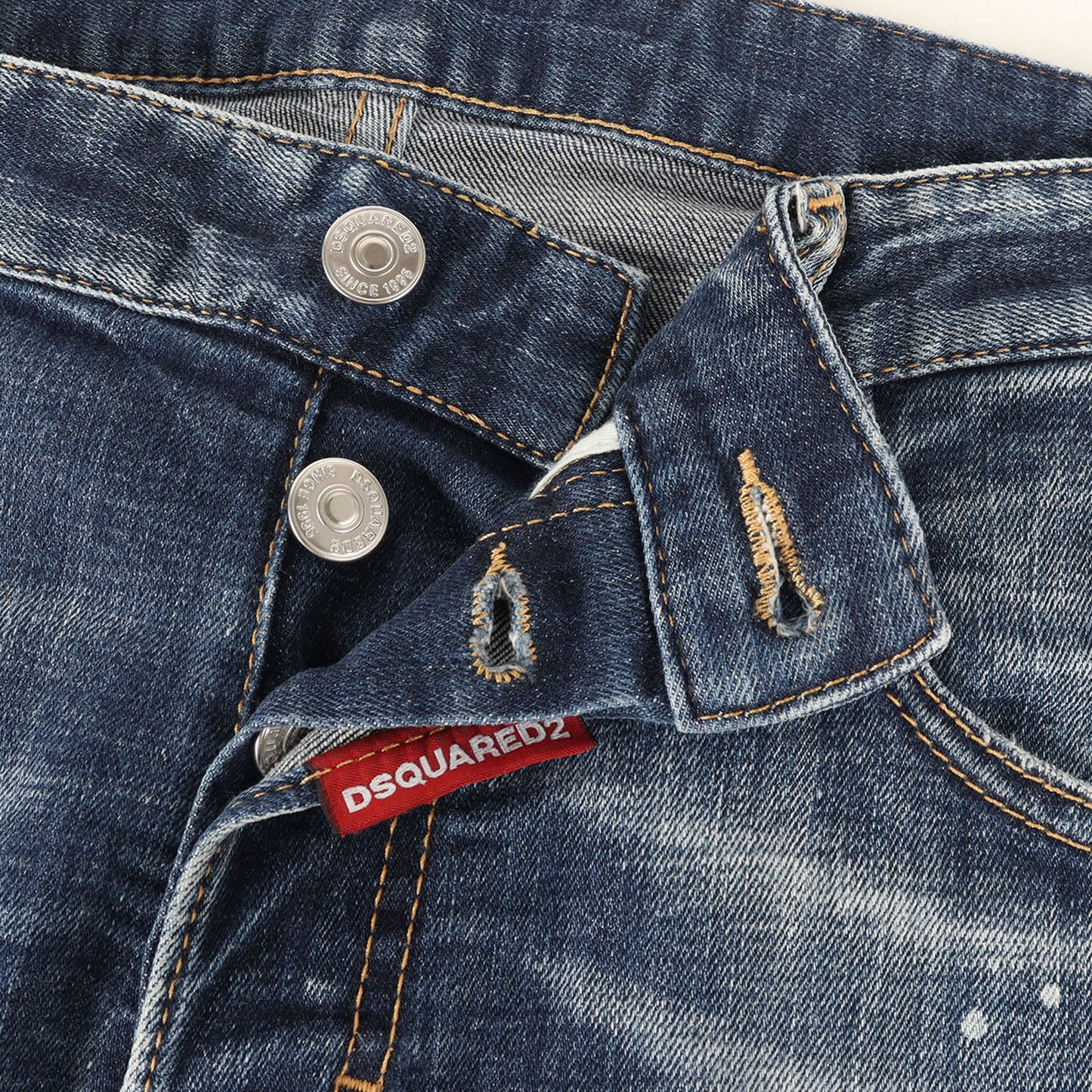 25SS ダメージリペア&ペイント加工 ストレッチ デニムパンツ(Medium Easy Wash Super Twinky Jeans)