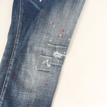 25SS ダメージリペア&ペイント加工 ストレッチ デニムパンツ(Medium Easy Wash Super Twinky Jeans)