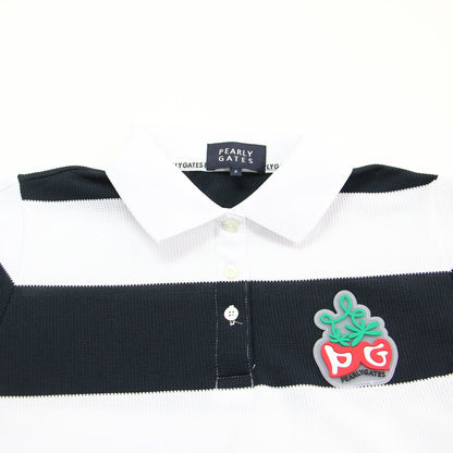 25SS 野菜ロゴパッチ ボーダー ポロシャツ
