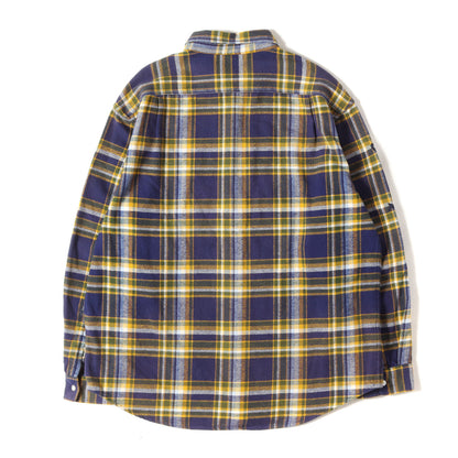 25SS フェード加工 袖ロゴ刺繍 チェック フランネルシャツ(Old English Plaid Flannel Shirt)