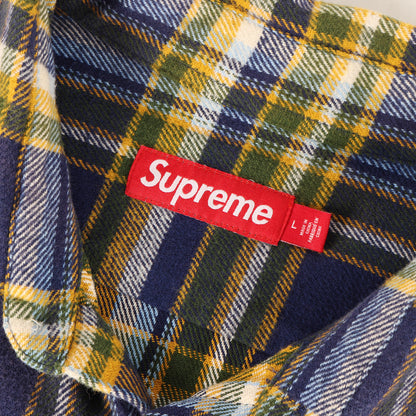 25SS フェード加工 袖ロゴ刺繍 チェック フランネルシャツ(Old English Plaid Flannel Shirt)