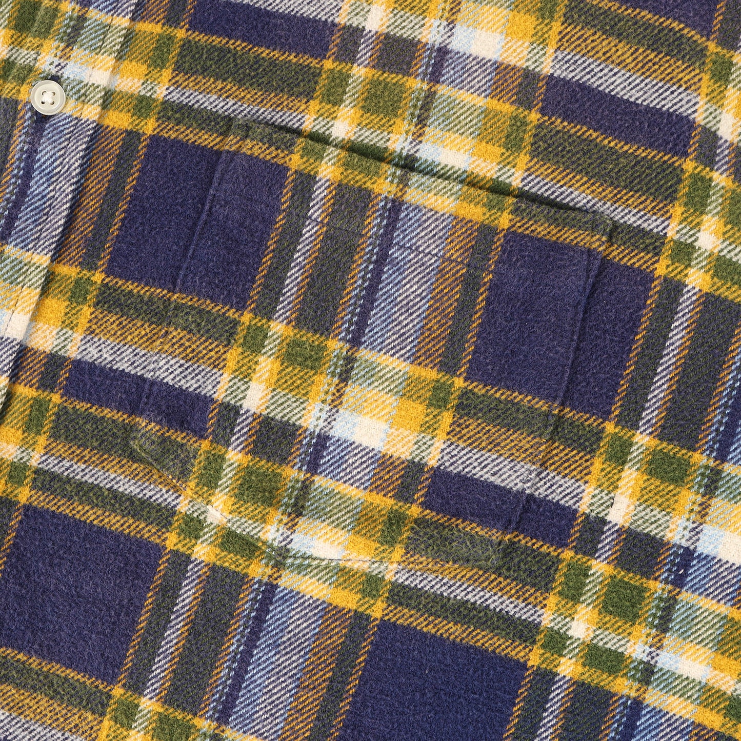 25SS フェード加工 袖ロゴ刺繍 チェック フランネルシャツ(Old English Plaid Flannel Shirt)