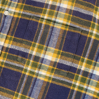 25SS フェード加工 袖ロゴ刺繍 チェック フランネルシャツ(Old English Plaid Flannel Shirt)