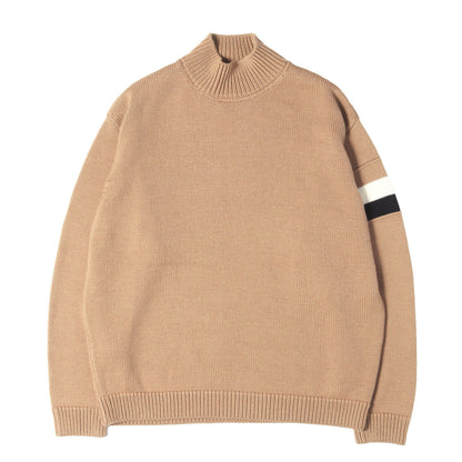 現行タグ 袖ライン ハイネック ウールニット セーター(wool signature stripe sweater)