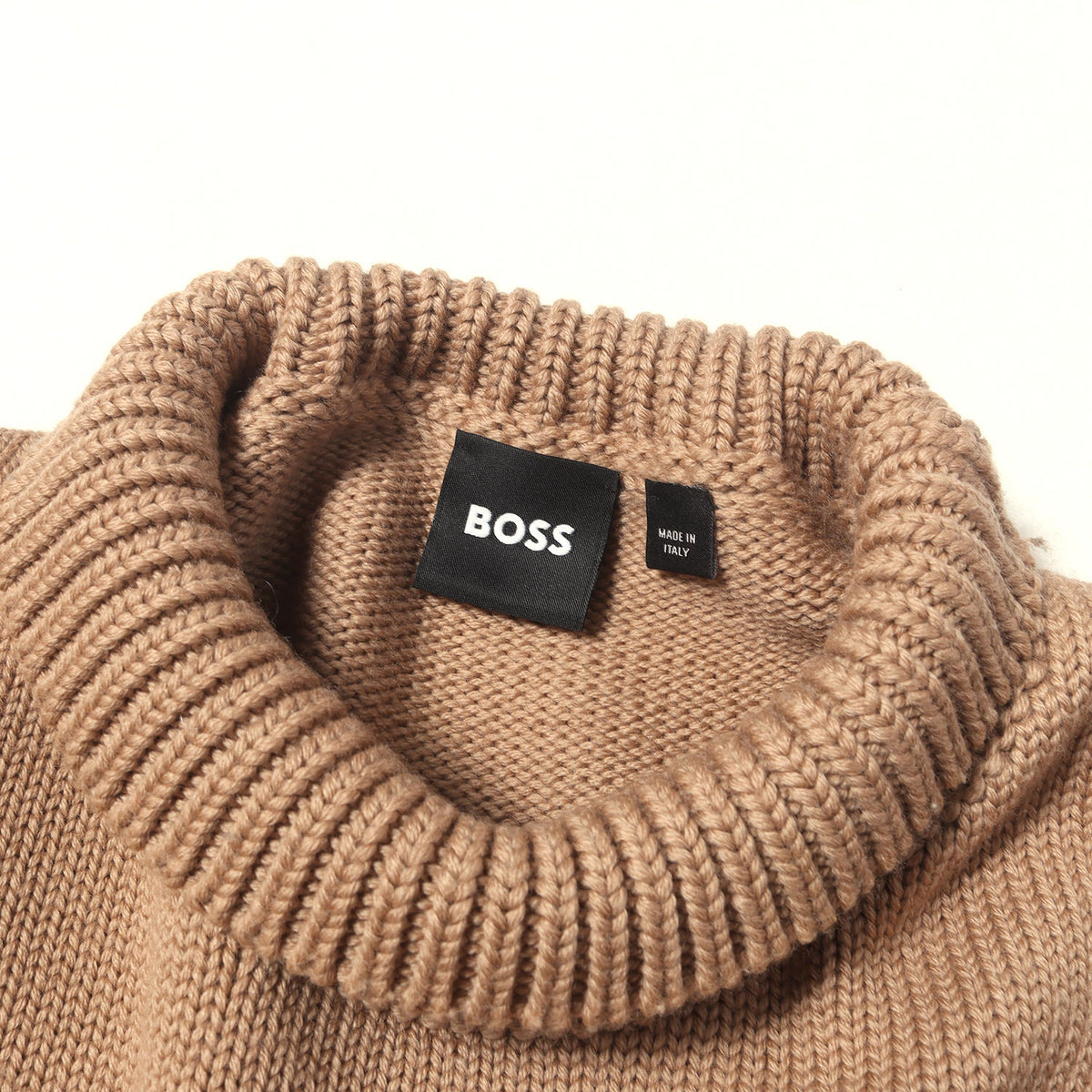 現行タグ 袖ライン ハイネック ウールニット セーター(wool signature stripe sweater)