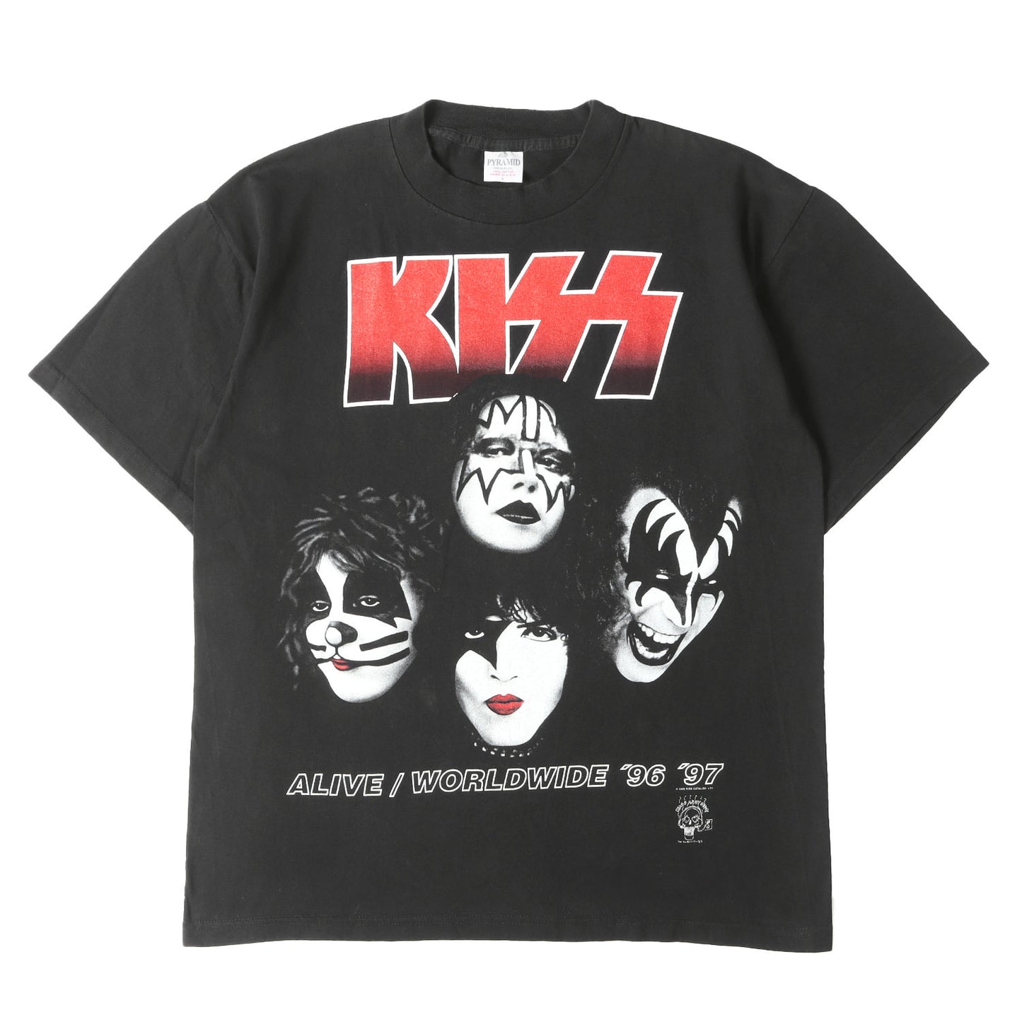 90s KISS ALIVE WORLDWIDE 96-97 キッス ツアー Tシャツ / USA製 PYRAMID