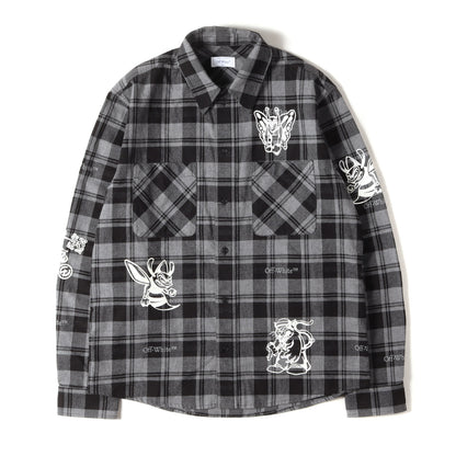 24AW グラフィックプリント チェック フランネルシャツ(Character Check Flann Shirt)