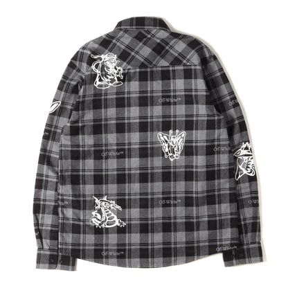24AW グラフィックプリント チェック フランネルシャツ(Character Check Flann Shirt)
