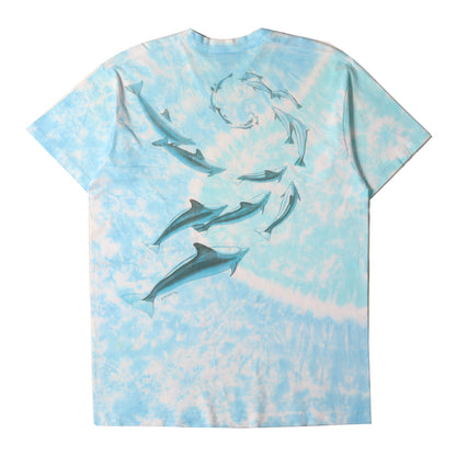 90s タイダイ染め イルカ アート Tシャツ / USA製 LIQUID BLUE