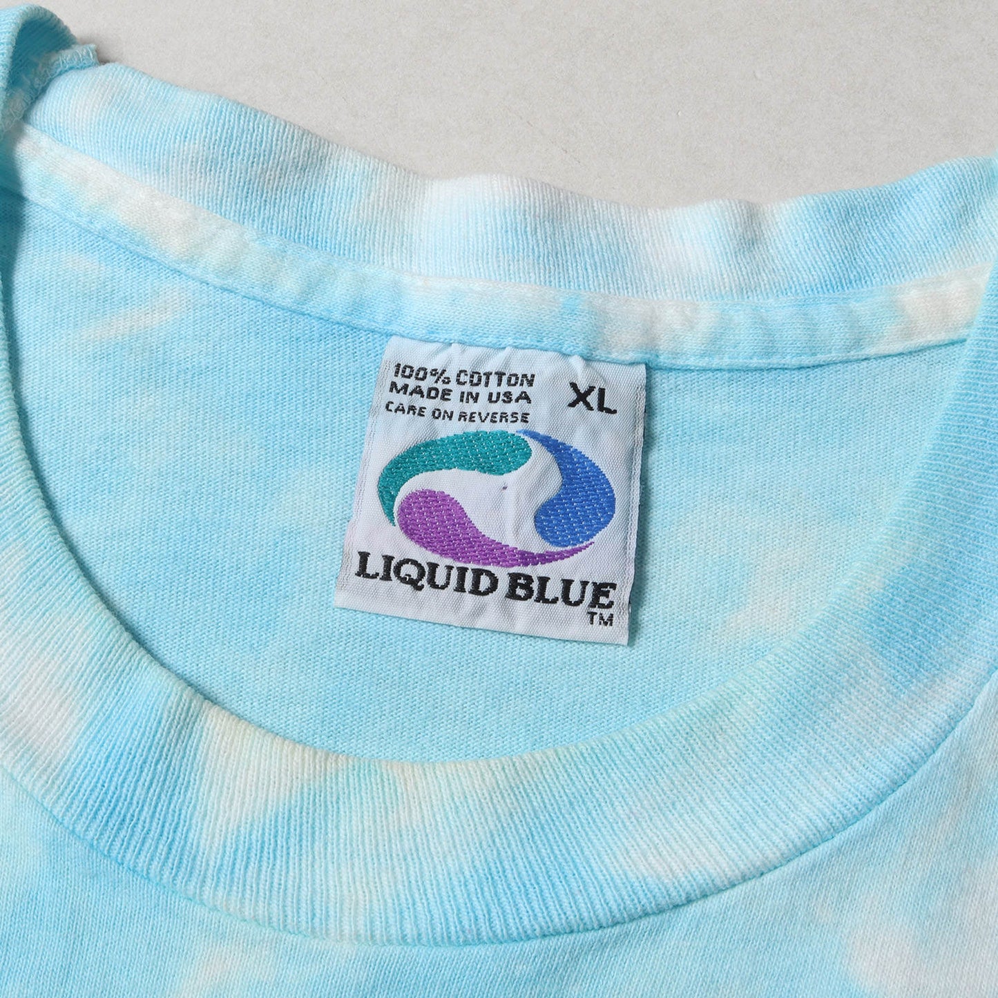 90s タイダイ染め イルカ アート Tシャツ / USA製 LIQUID BLUE