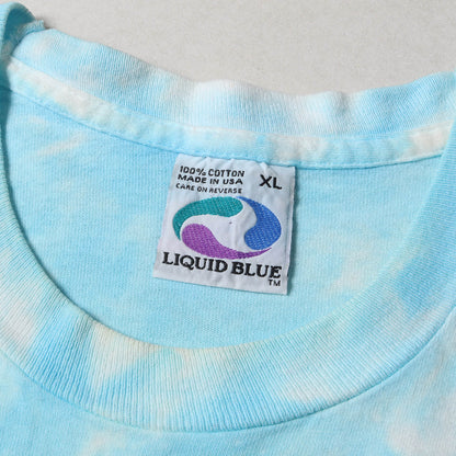 90s タイダイ染め イルカ アート Tシャツ / USA製 LIQUID BLUE
