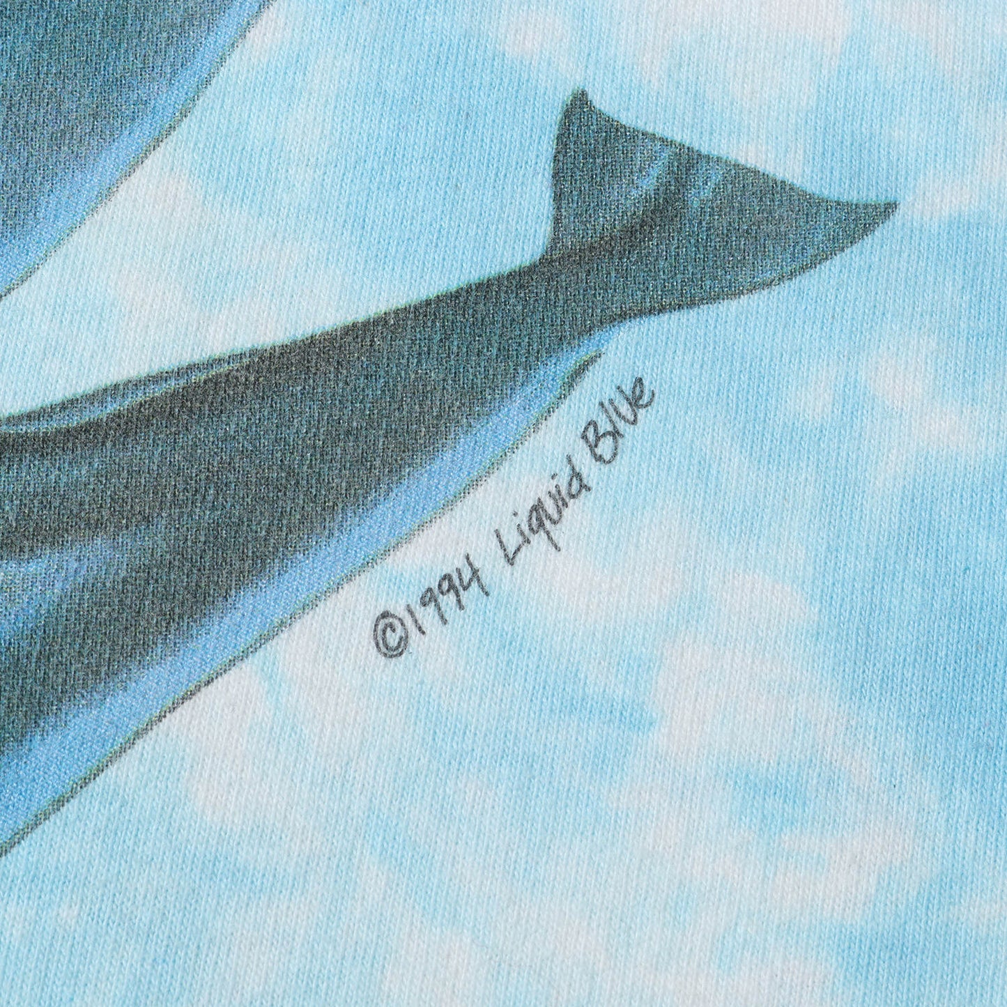 90s タイダイ染め イルカ アート Tシャツ / USA製 LIQUID BLUE