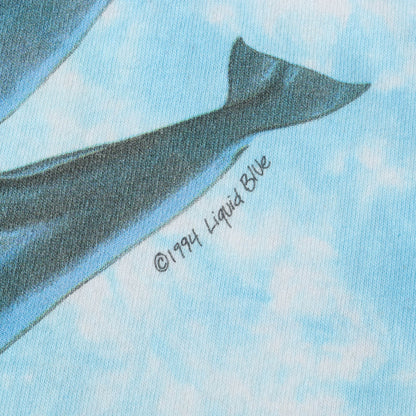 90s タイダイ染め イルカ アート Tシャツ / USA製 LIQUID BLUE