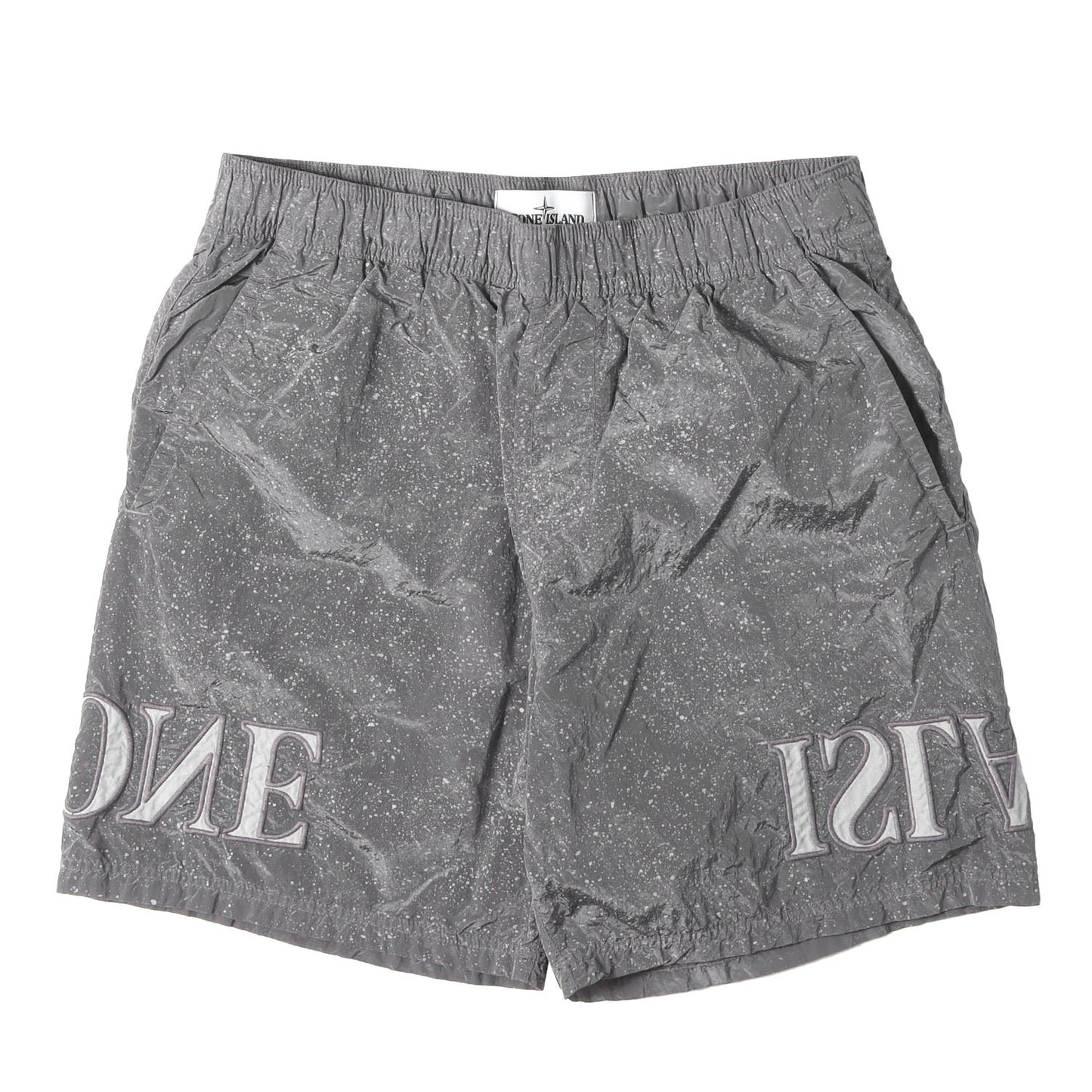 20SS スプラッター柄 ブランドロゴ ナイロン ショーツ(Swim Wear)