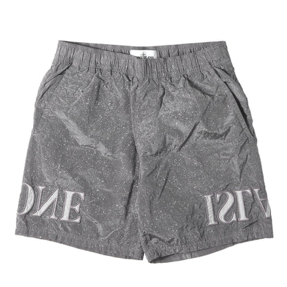 20SS スプラッター柄 ブランドロゴ ナイロン ショーツ(Swim Wear)