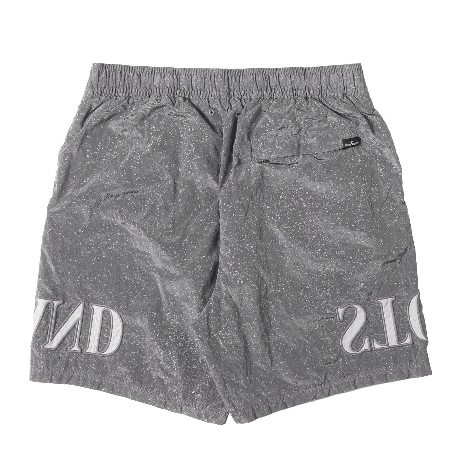 20SS スプラッター柄 ブランドロゴ ナイロン ショーツ(Swim Wear)