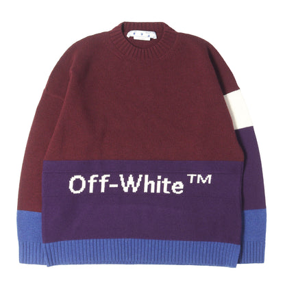 22AW カラーブロック オーバーサイズ クルーネック ウール ニット セーター (COLOR BLOCK OFF CREWNECK)
