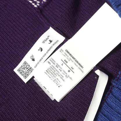 22AW カラーブロック オーバーサイズ クルーネック ウール ニット セーター (COLOR BLOCK OFF CREWNECK)
