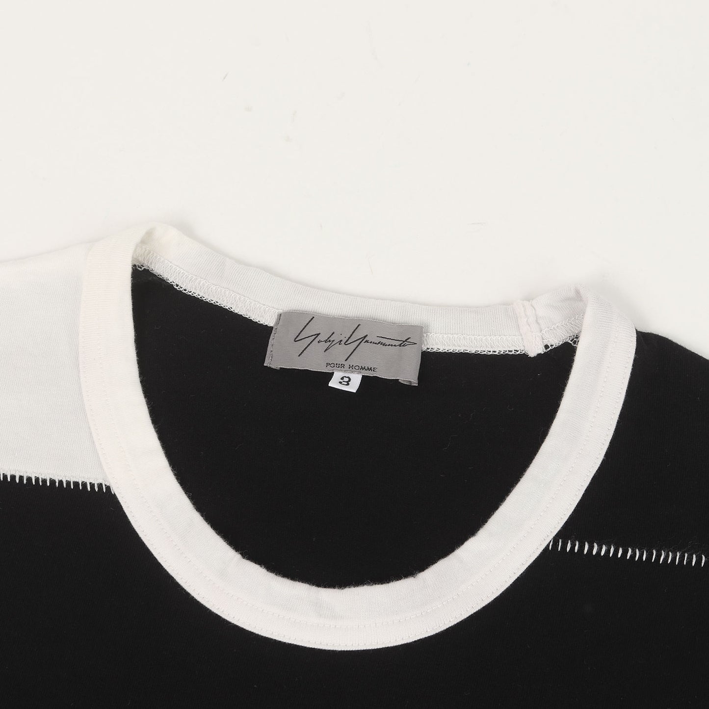 00s POUR HOMME 2トーン クルーネック Tシャツ