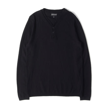 カシミアブレンド ヘンリーネック ニット