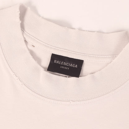 24SS ダメージ加工 ステンシルロゴ オーバーサイズ Tシャツ