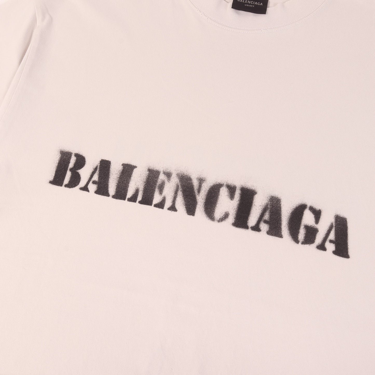 24SS ダメージ加工 ステンシルロゴ オーバーサイズ Tシャツ