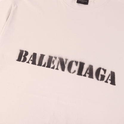 24SS ダメージ加工 ステンシルロゴ オーバーサイズ Tシャツ