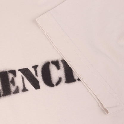 24SS ダメージ加工 ステンシルロゴ オーバーサイズ Tシャツ