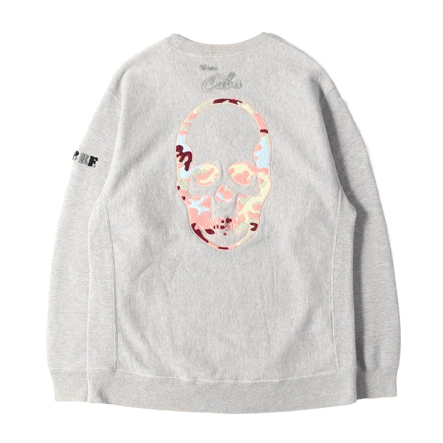 カモフラージュ シェニールアップリケ スカル スウェット
