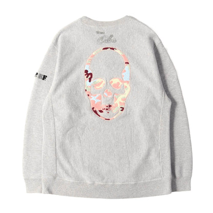 カモフラージュ シェニールアップリケ スカル スウェット
