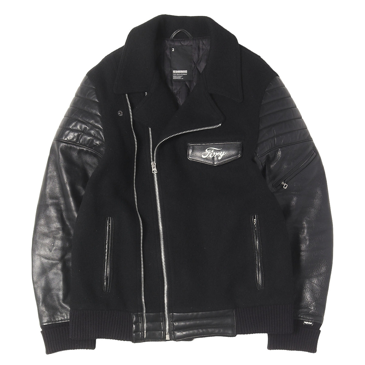 00s ライトニング 袖レザー メルトン ライダースジャケット (Lightning Riders / ML-JKT)