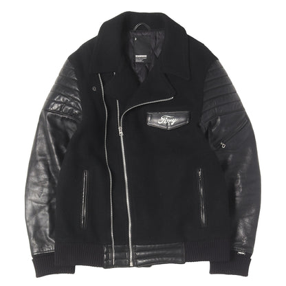 00s ライトニング 袖レザー メルトン ライダースジャケット (Lightning Riders / ML-JKT)
