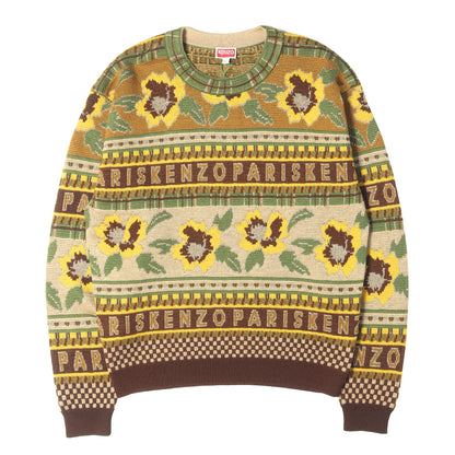 23AW フラワー柄 フェアアイル ウールニット セーター(Fairisle Crew Jumper)
