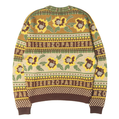 23AW フラワー柄 フェアアイル ウールニット セーター(Fairisle Crew Jumper)