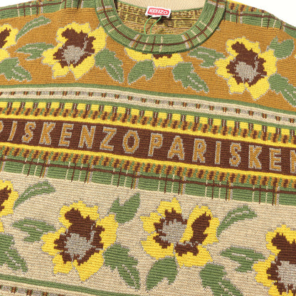 23AW フラワー柄 フェアアイル ウールニット セーター(Fairisle Crew Jumper)