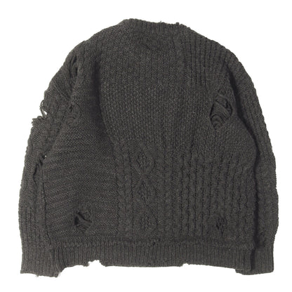 23AW サベージ加工 パッチワーク ニット セーター(PATCHWORK SAVAGE SWEATER)