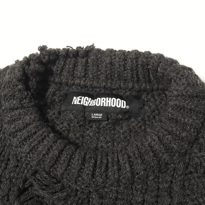 23AW サベージ加工 パッチワーク ニット セーター(PATCHWORK SAVAGE SWEATER)
