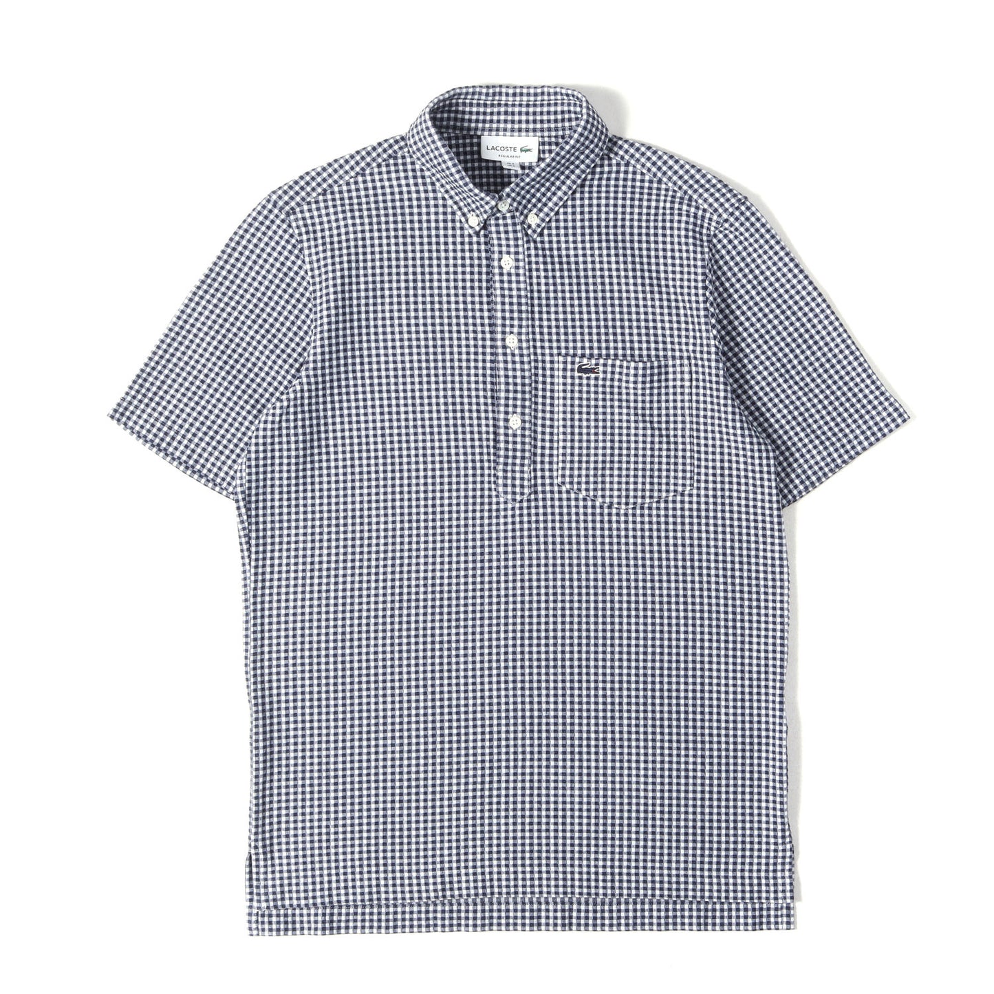 シアサッカー ギンガムチェック ボタンダウン プルオーバー 半袖シャツ(REGULAR FIT)