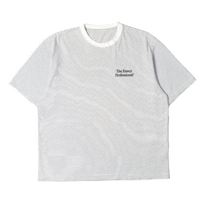 22SS ロゴ刺繍 ボーダー クルーネック Tシャツ