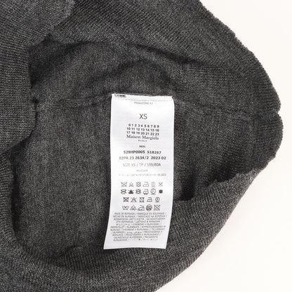 23SS ダメージ加工 猫刺繍 ウールニット カーディガン