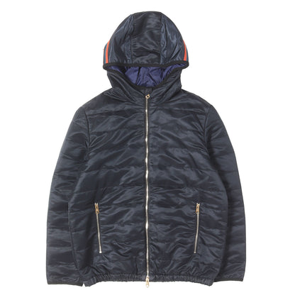 22AW フード マルチストライプ ナイロン 中綿ジャケット