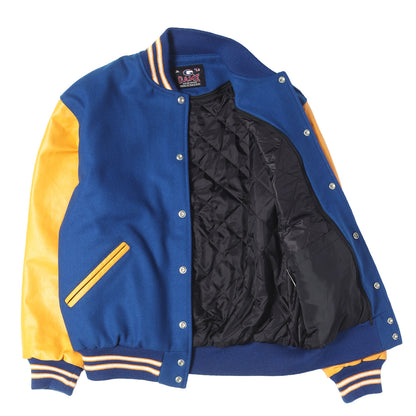 袖フェイクレザー メルトンウール スタジャン (Varsity Wool Leather Jacket) USA製